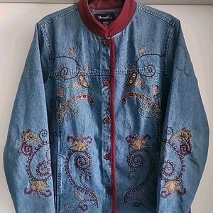 Denim&Co Embroidered Blue Jacket